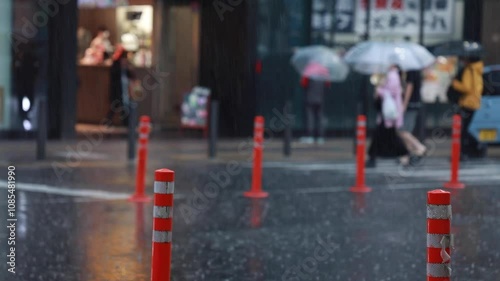 Wallpaper Mural 都市風景　道路に降る雨　大雨　豪雨　悪天候　気象　イメージ Torontodigital.ca