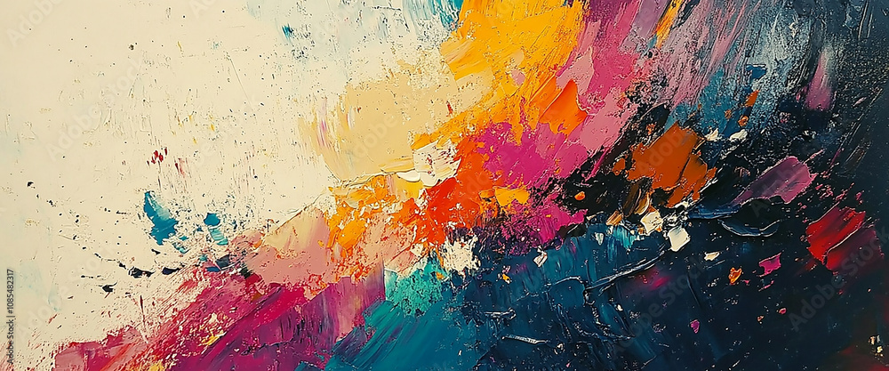 Stylish multicolored painting with abstract art