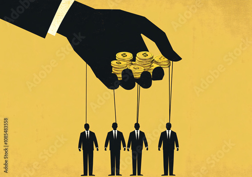 Conceptual Vector Artwork of Business Corruption, Greedy Corporate Control, and Financial Manipulation

 photo