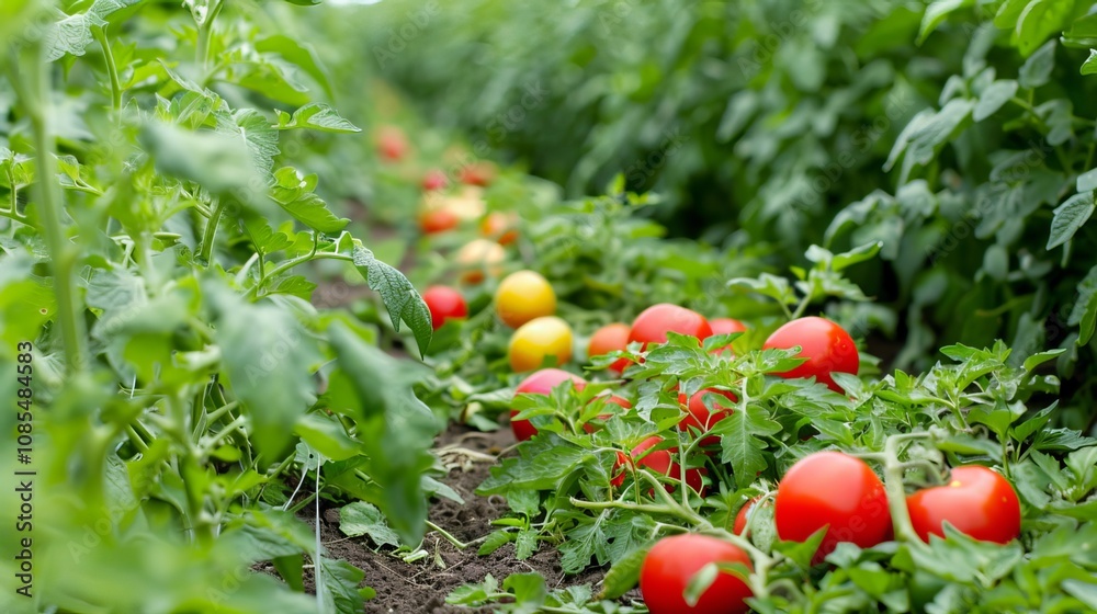 vegetable field, tomatoes, peppers, greens vegetable field, tomatoes, peppers, greens