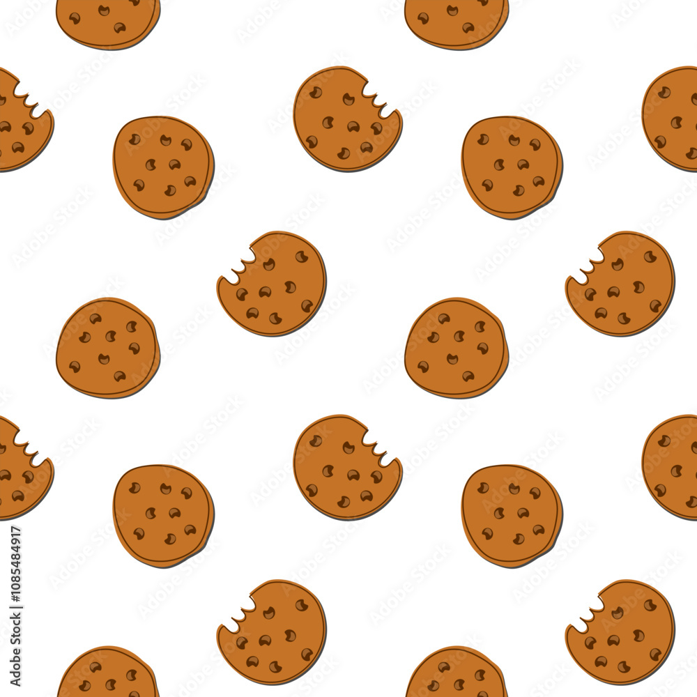 Cookie cartoon so cute. On white background. Pattern seamless vector illustration.
Cookie cartoon so cute. On white background. Pattern seamless vector illustration.