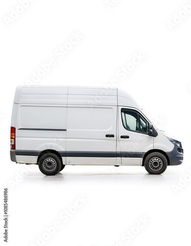 Big Van with white color side view isolated on white