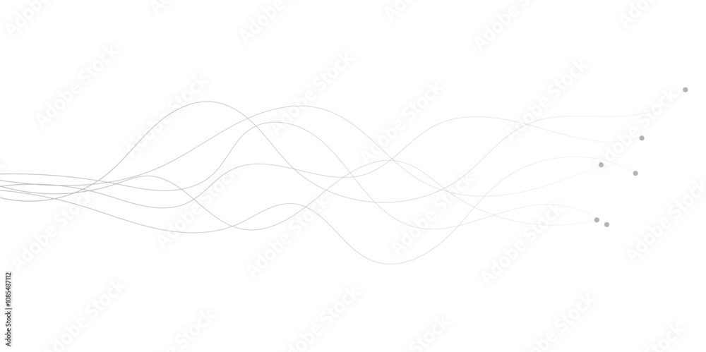 Abstract gray wave dynamic curve lines on transparent background with flowing particles. Digital energy waves technology concept. Modern backdrop design for business, presentation, banner. Abstract gray wave dynamic curve lines on transparent background with flowing particles. Digital energy waves technology concept. Modern backdrop design for business, presentation, banner.