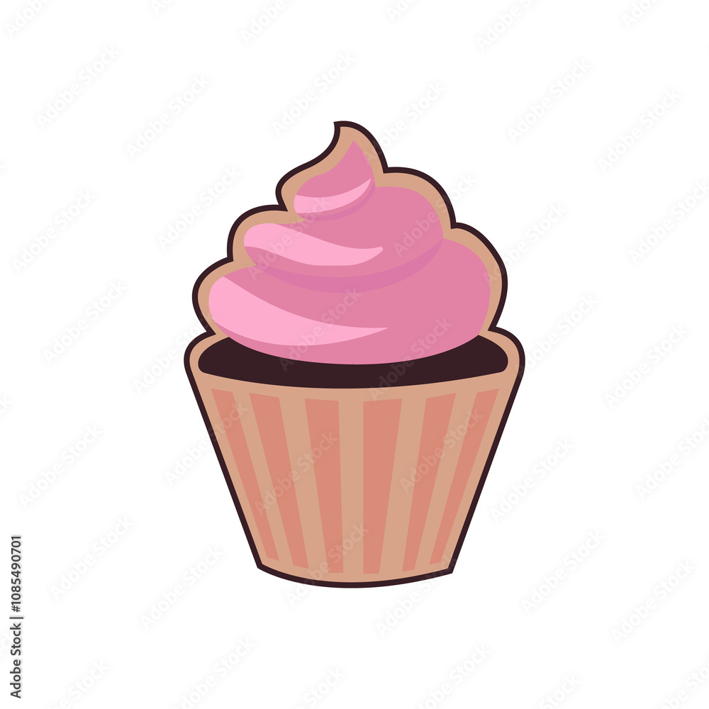 Cute cupcake with cherry decor. Cute cupcake with cherry decor.
