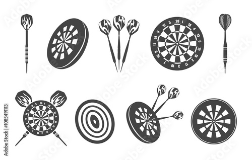Darts svg, Darts silhouette, Darts icon, Darts vector bundle.

