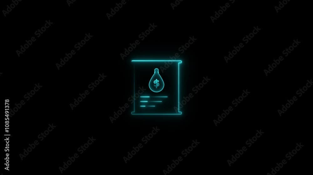 glowing neon line loan icon. finance icon, dollar sign. glowing neon line loan icon. finance icon, dollar sign.