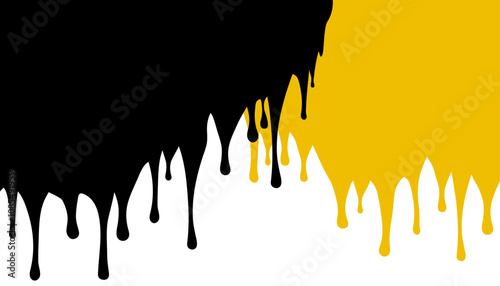 Smudges (dripping) of colorful paint, background with copy space. Vector illustration