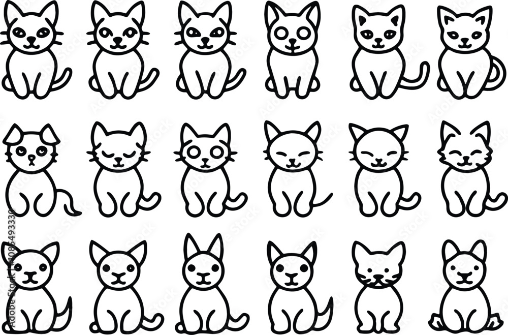 set of funny cats set of funny cats