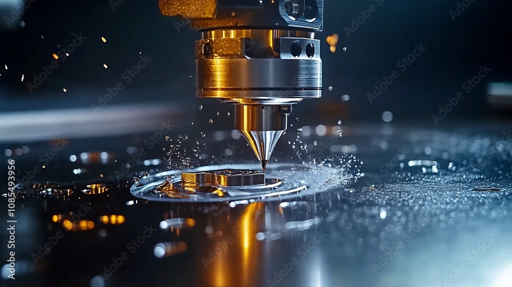 High-Tech Industrial 3D Printer Fabricating Metal Components High-Tech Industrial 3D Printer Fabricating Metal Components