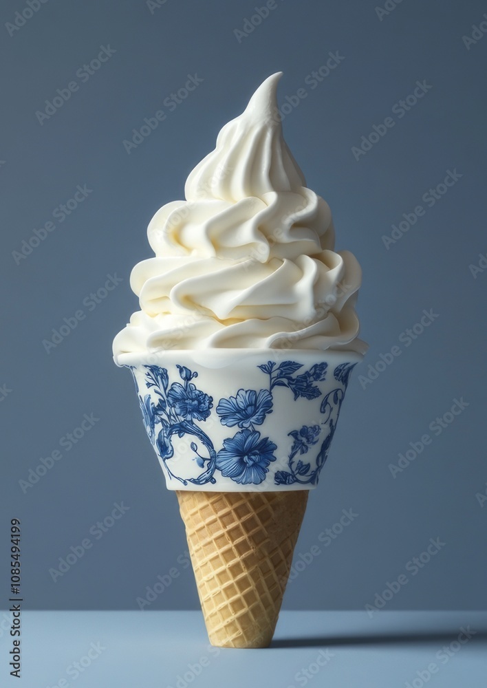 A realistic photograph of an ice cream cone. A realistic photograph of an ice cream cone.