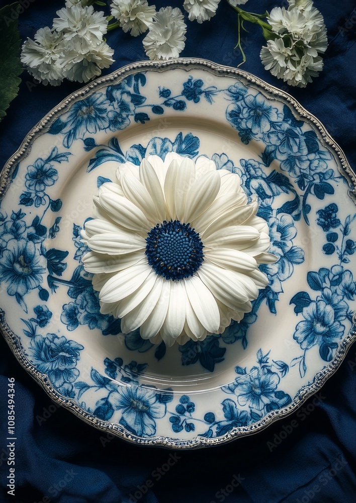 Obraz premium plate with flower