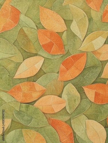 Wallpaper Mural A textured arrangement of autumn leaves in warm colors, creating a natural, artistic backdrop. Torontodigital.ca