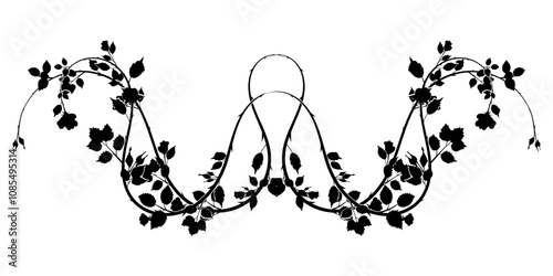 swirled pattern rose weave plant element. vector