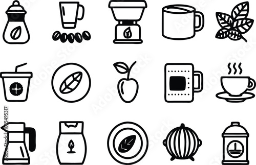 food and drink icons set