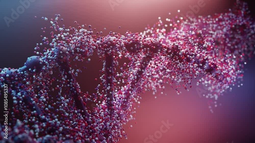 3D Rendering DNA Dissolve Animation