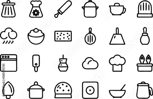 set of kitchen icons