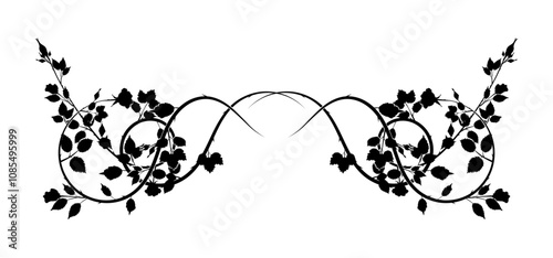squiggle pattern roses weaving plants element new