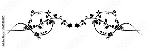 long pattern roses weaving plant element. vector