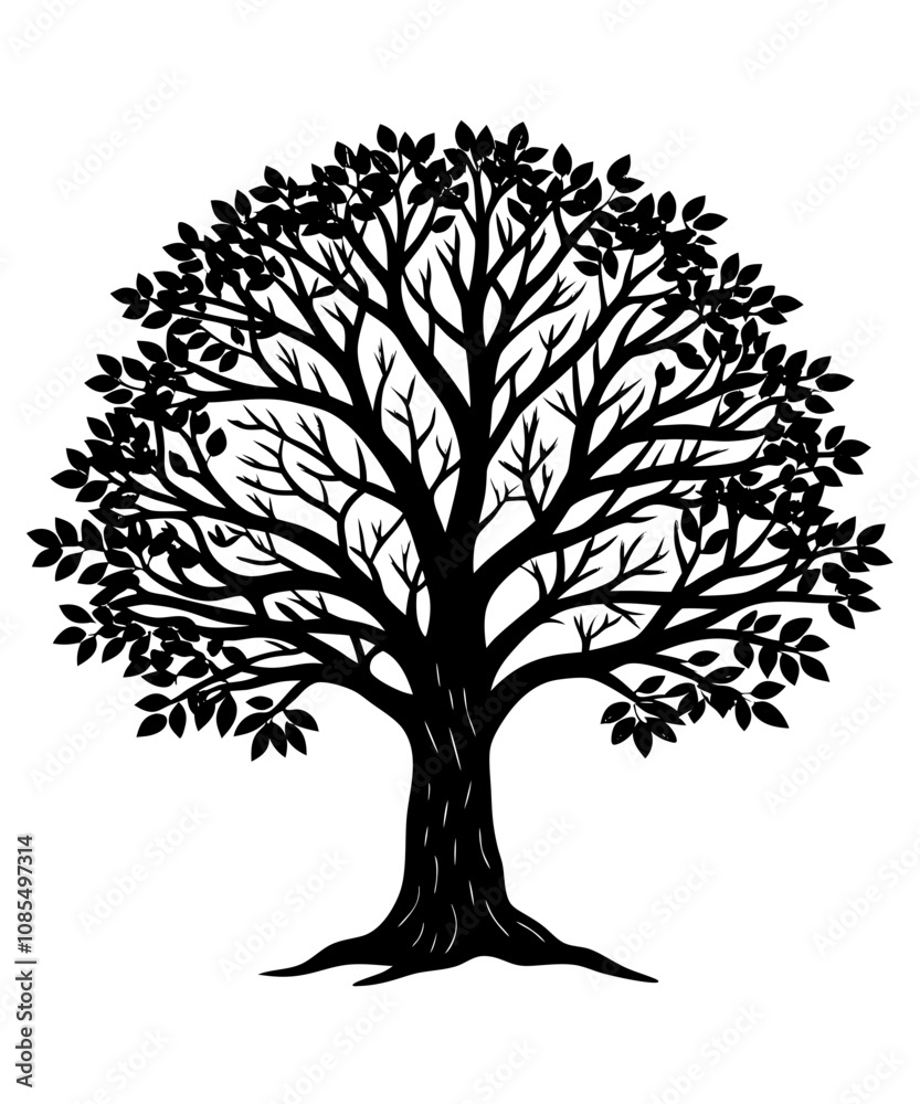 Fototapeta premium Black Silhouette Tree Vector. Forest Vector illustration