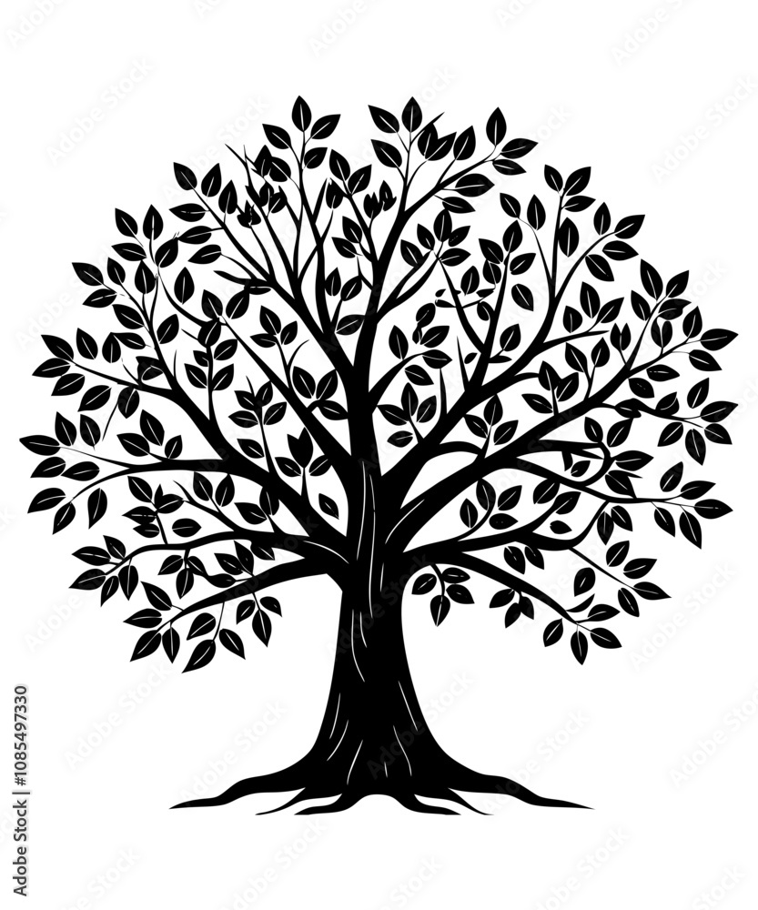 Fototapeta premium Black Silhouette Tree Vector. Forest Vector illustration