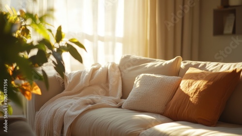 Cozy Living Room with Sunlight