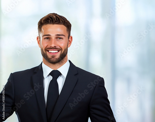 Confident Male Executive Giving Presentation in Modern Office