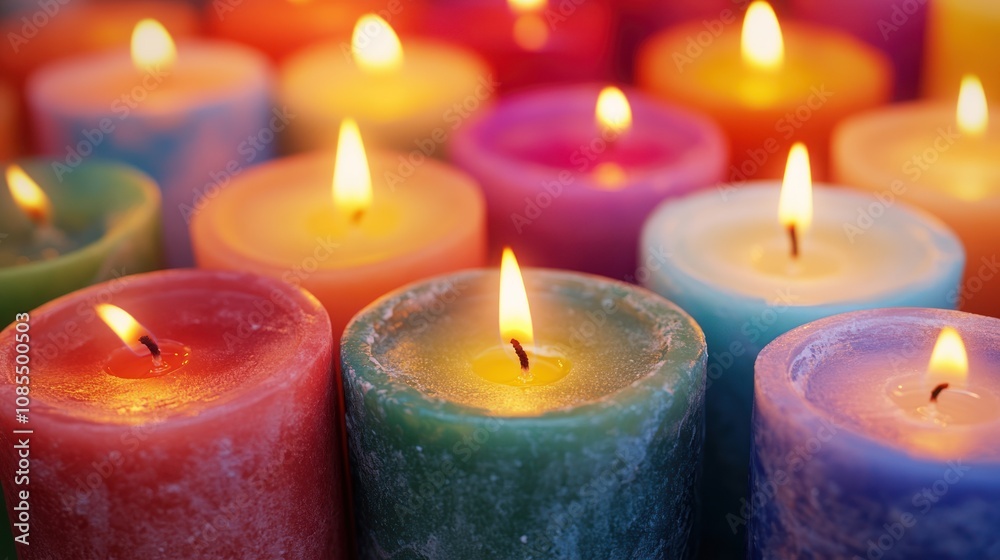 Colorful Candles in Focus Colorful Candles in Focus