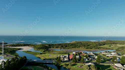 Aerial view of the coastline of Australia, Warrnambool..