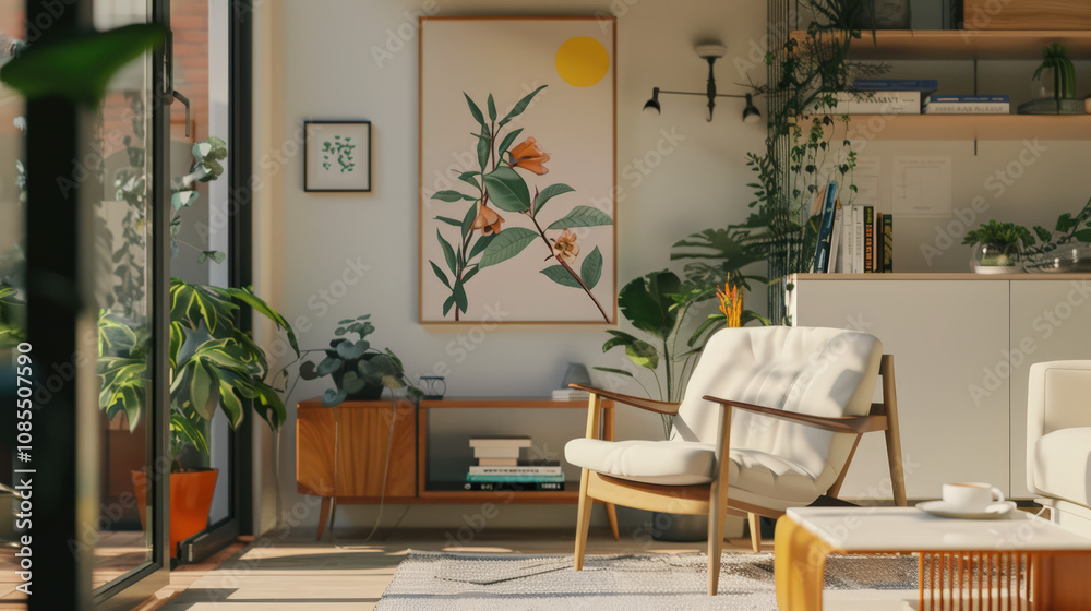 Fototapeta premium frame mockup interior mockup, frame on wall