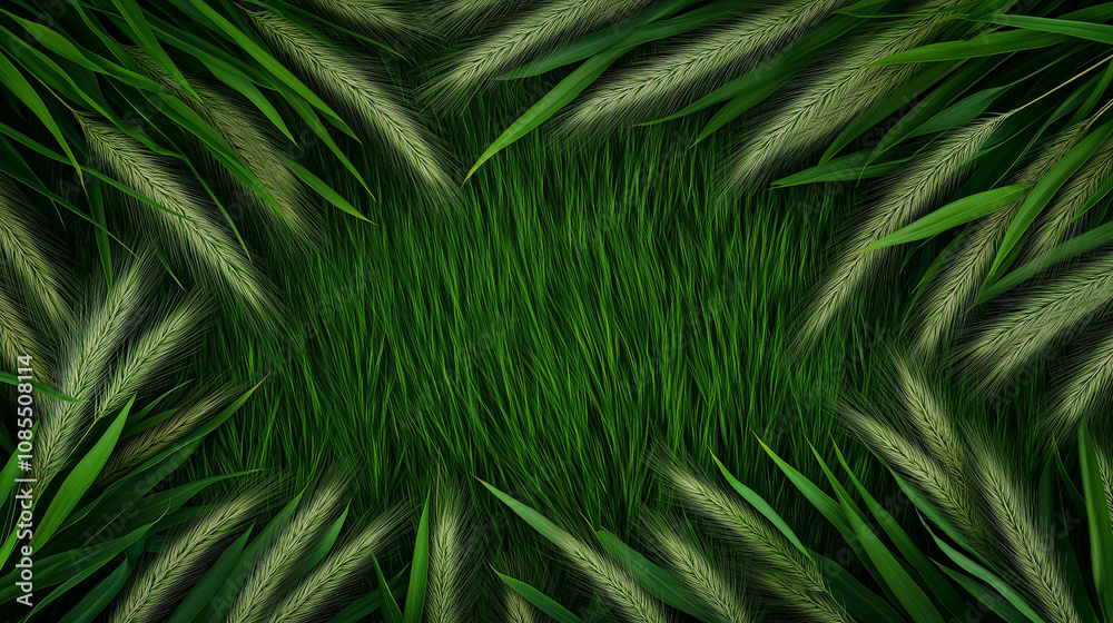 Serene Green Meadow Frame: Lush green grass creates a natural frame, perfect for showcasing your product or message in a tranquil and eco-friendly setting. Serene Green Meadow Frame: Lush green grass creates a natural frame, perfect for showcasing your product or message in a tranquil and eco-friendly setting.
