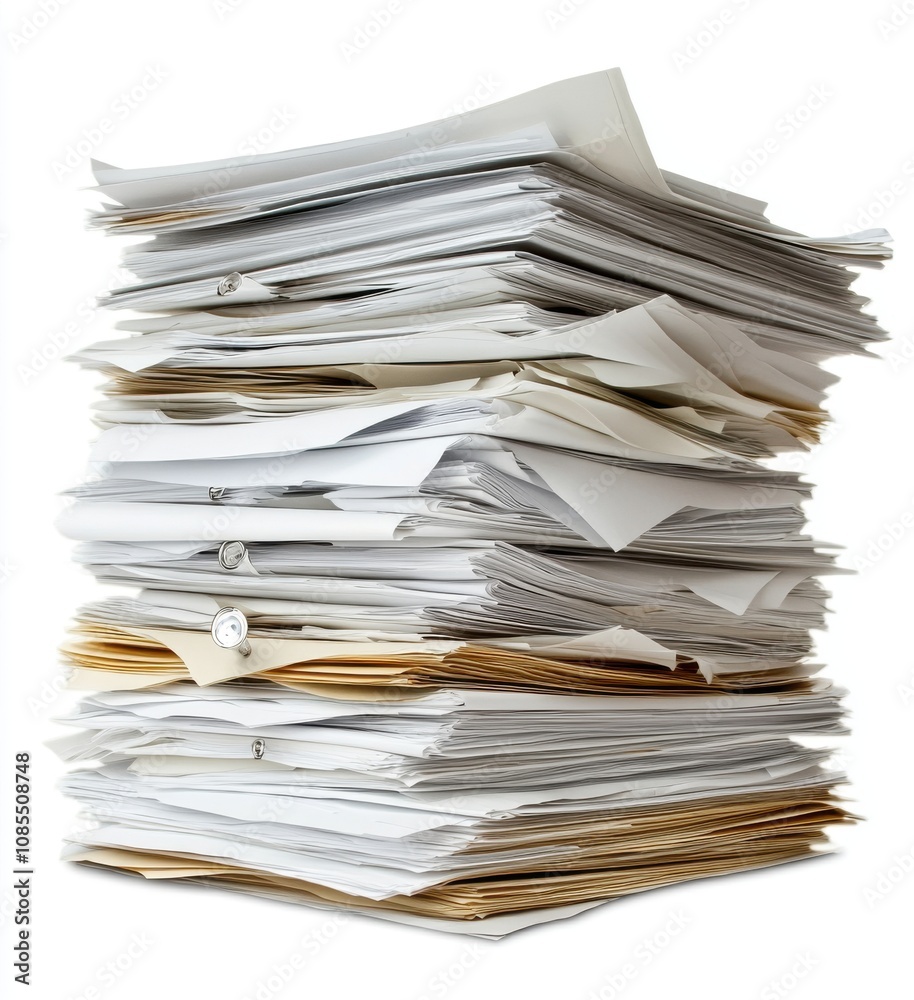 stack of white paper on an isolated background stack of white paper on an isolated background