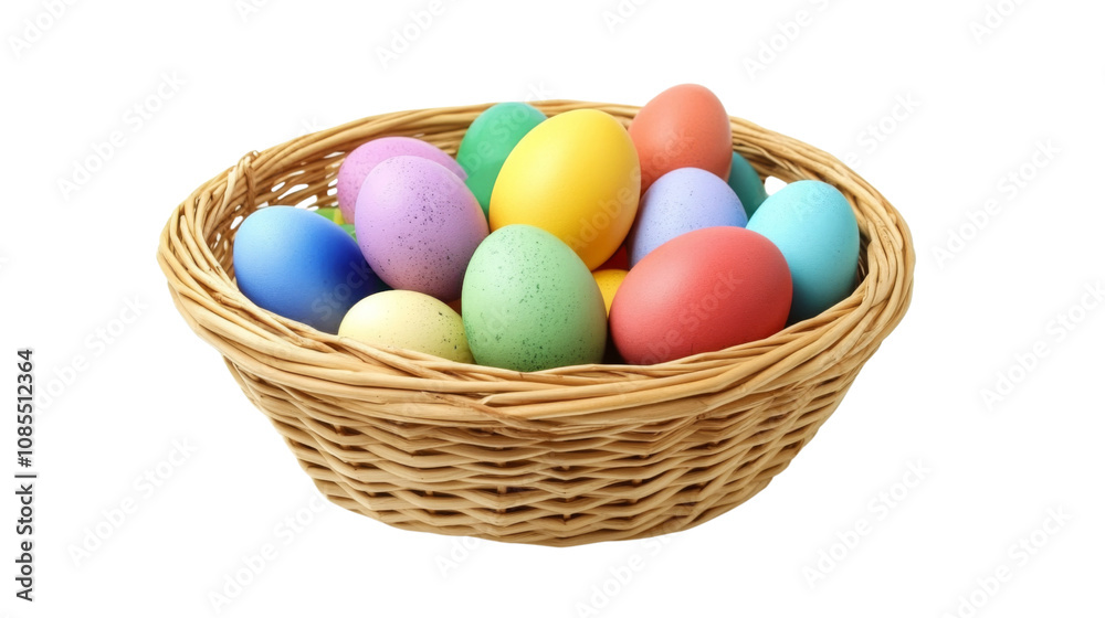 Basket with Easter eggs transparent background Basket with Easter eggs transparent background