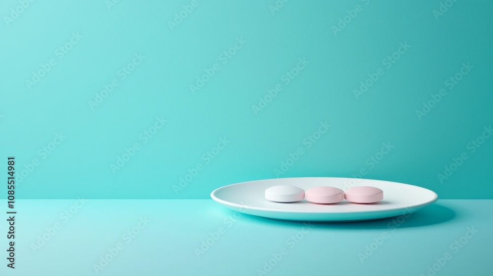 Delicate macarons on a plate against a teal backdrop. Delicate macarons on a plate against a teal backdrop.