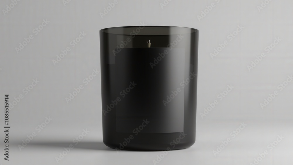 High-quality glass candle mockup featuring a matte black jar with soft lighting and shadows, ideal for branding designs. High-quality glass candle mockup featuring a matte black jar with soft lighting and shadows, ideal for branding designs.