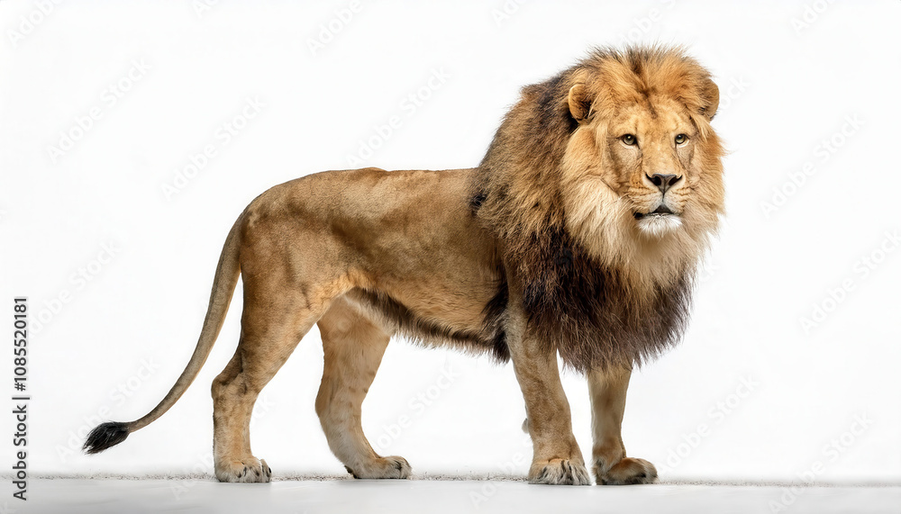 Obraz premium Lion on white background
