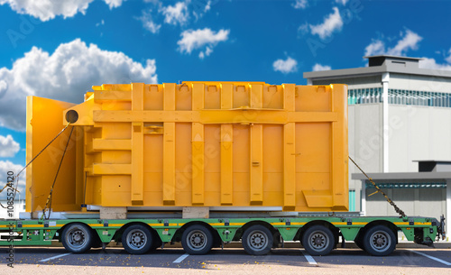 Cargo container on truck pl...