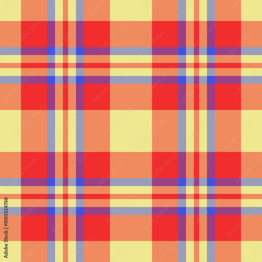 Screen background check fabric, upscale textile texture tartan. Table cloth vector pattern seamless plaid in orange and khaki colors. Screen background check fabric, upscale textile texture tartan. Table cloth vector pattern seamless plaid in orange and khaki colors.
