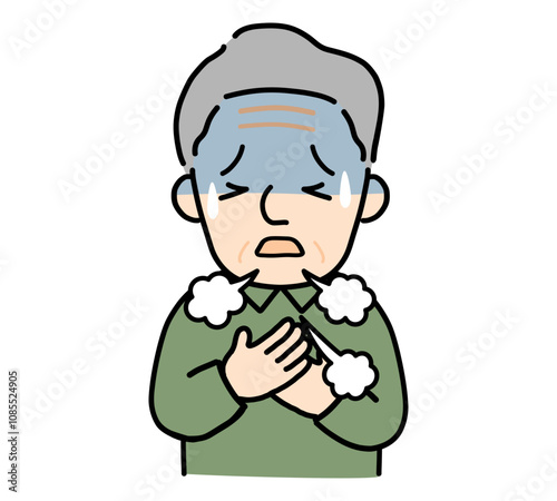 息苦しい高齢の男性
