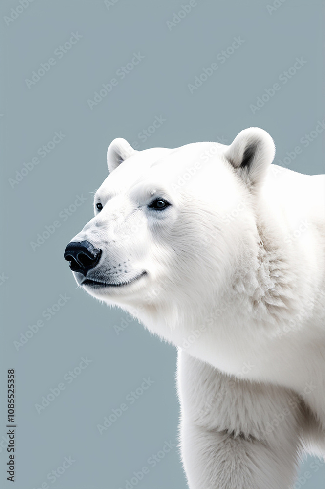A portrait of a polar bear in his natural habitat