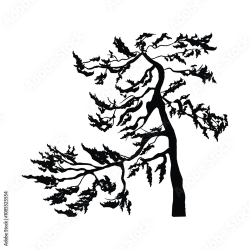 Tree silhouette Illustration with white background vol 01