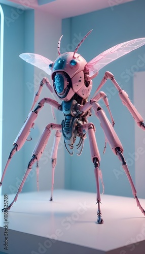 Titan Robotic insect in studio with copy space photo