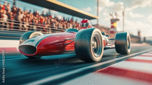 Wallpaper Mural High-Speed Classic Race Car in Motion on a Crowded Circuit, Capturing the Thrill of Motorsports and the Excitement of Live Racing Events Torontodigital.ca