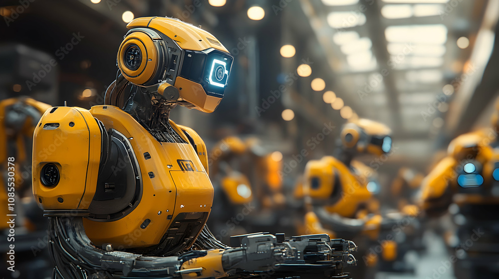 Robotics revolution advanced automation in industrial manufacturing high-tech factory digital art futuristic environment close-up viewpoint Robotics revolution advanced automation in industrial manufacturing high-tech factory digital art futuristic environment close-up viewpoint