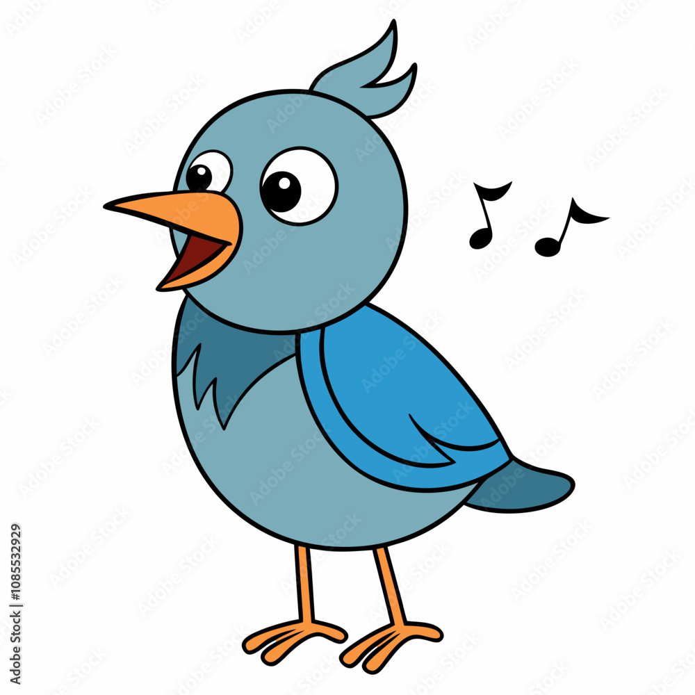 Birdsong Vector on White Birdsong Vector on White