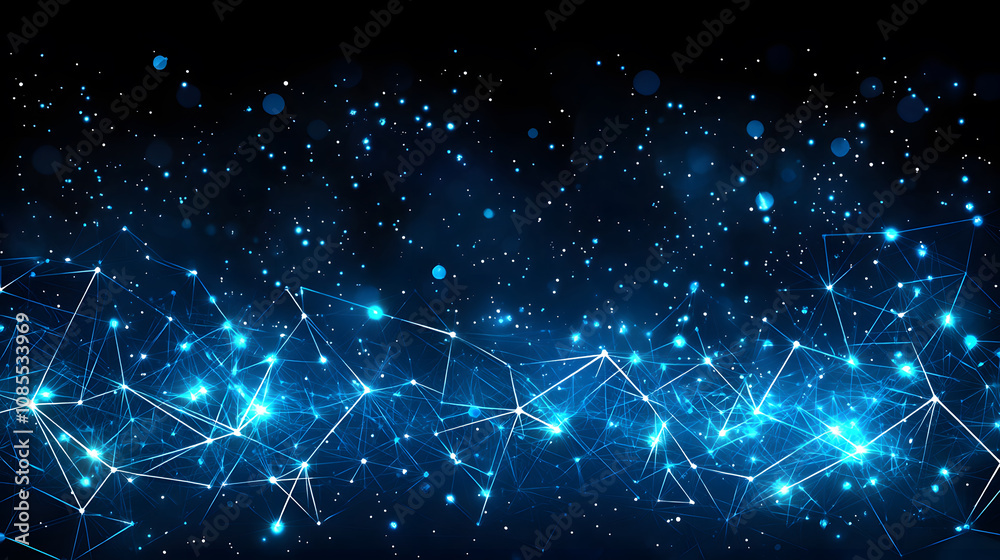 Abstract blue network with glowing connections Abstract blue network with glowing connections