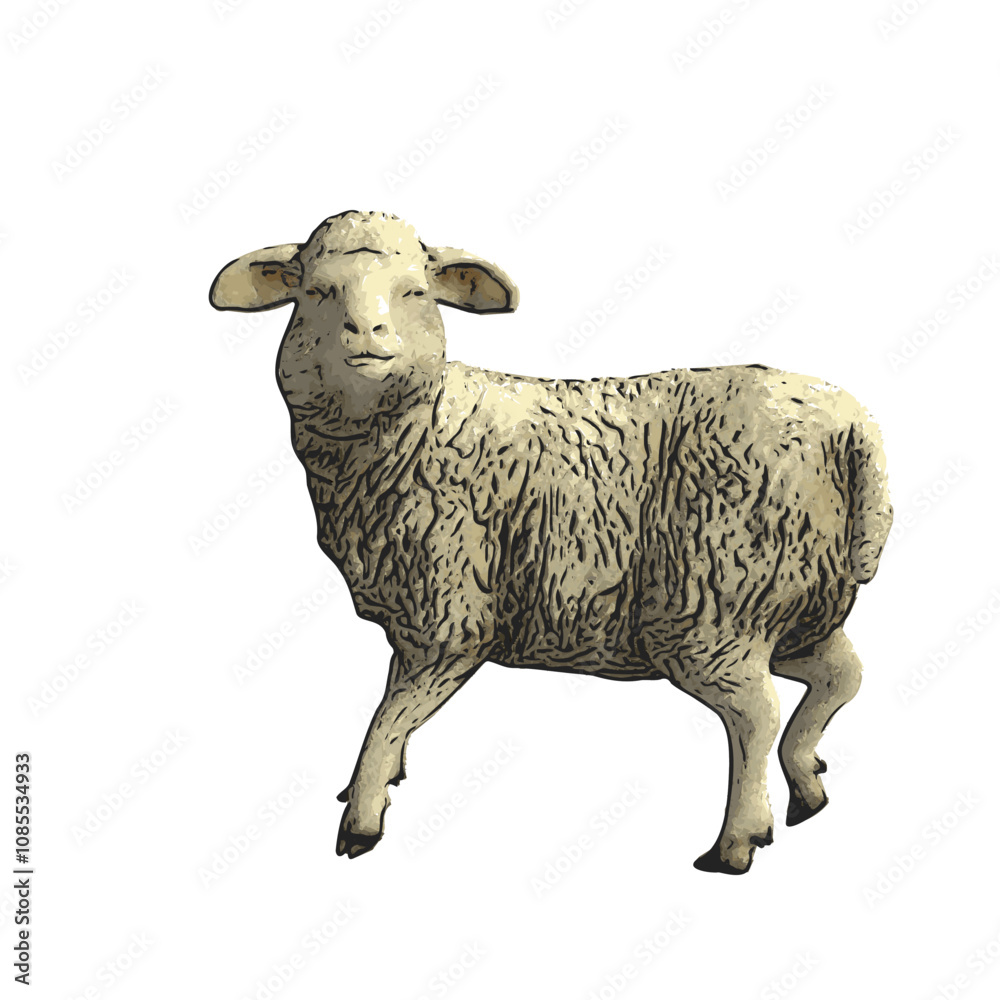 Fototapeta premium Sheep vector animal ilustration isolated design 