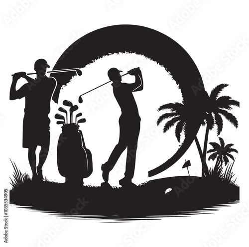 Golf player silhouette Design.