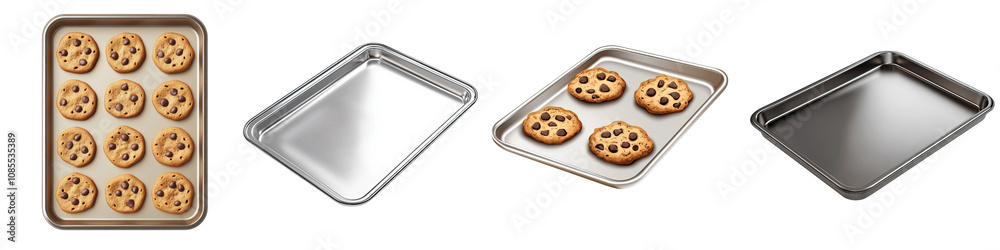 Baking Sheet – A Flat Metal Tray Used for Baking Cookies in the Oven Isolated on Clear White Background Highly Detailed Baking Sheet – A Flat Metal Tray Used for Baking Cookies in the Oven Isolated on Clear White Background Highly Detailed