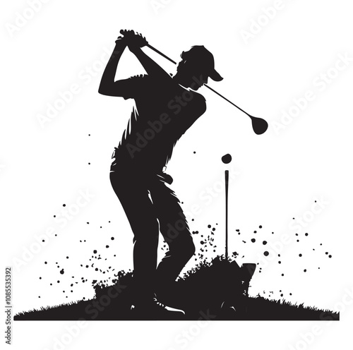 Golf player silhouette Design.