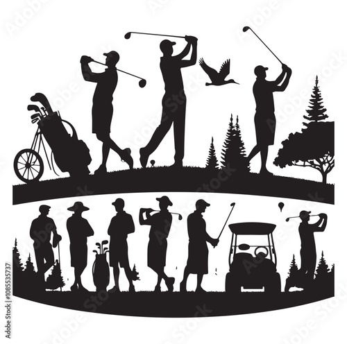 Golf player silhouette Design.
